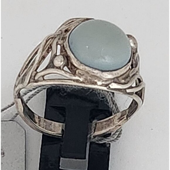 Ring Blue Chaladony Size 11 Silver 6.3 gr Jerry Fran Harr 25 mm 10 mm Stone - Picture 11 of 15